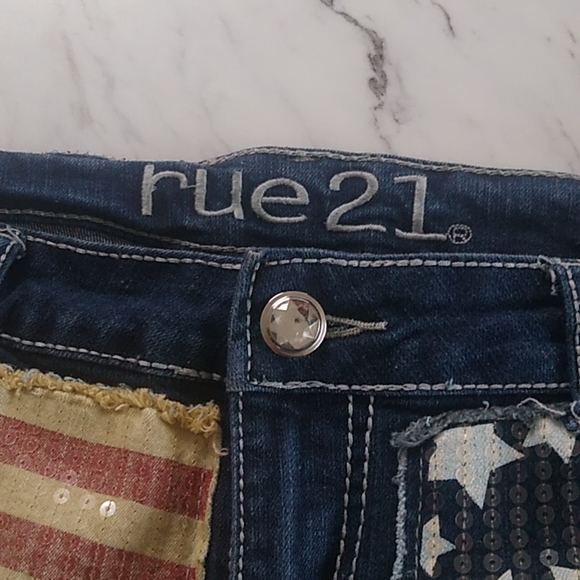 Rue 21 American Flag Denim Shorts - Picture 5 of 7